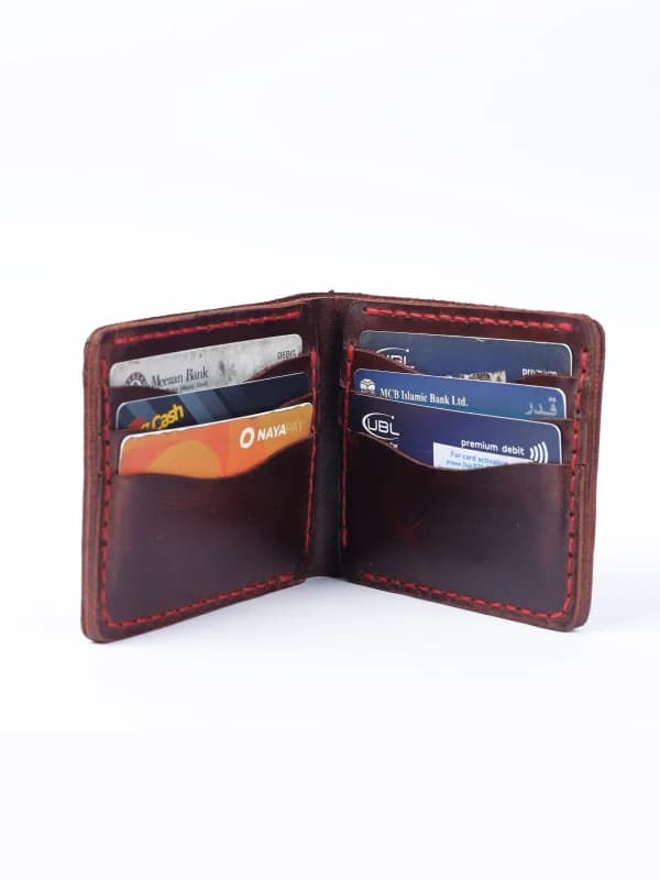 Handcrafted Brown Leather Bifold Wallet
