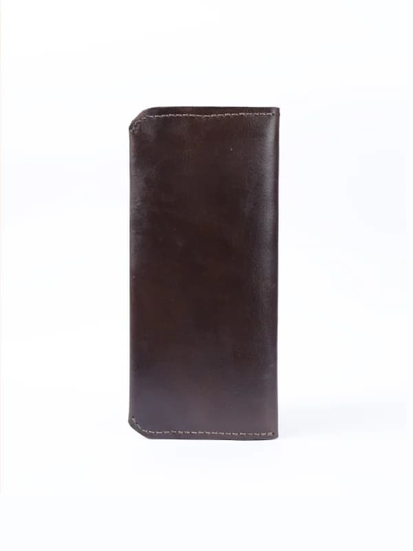 Handcrafted Brown Leather Long Wallet