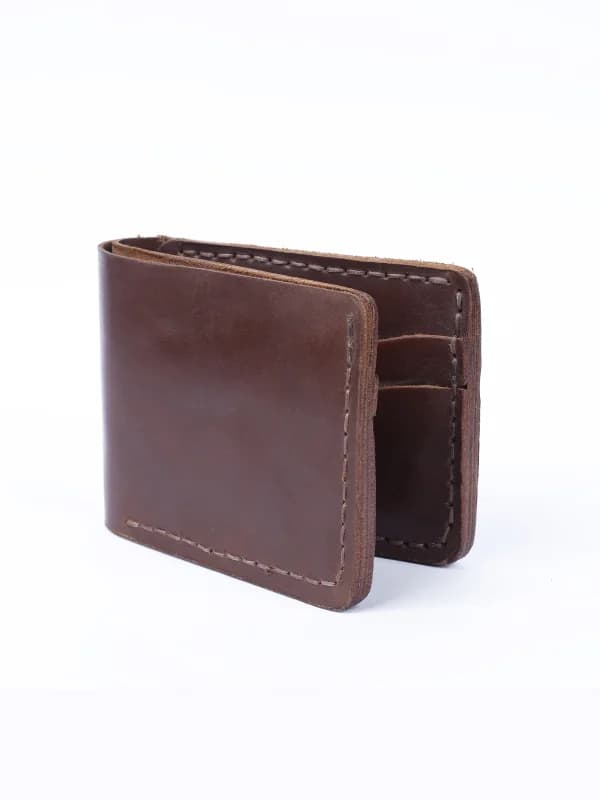 Men's Hand-Stitched Leather Bifold Wallet