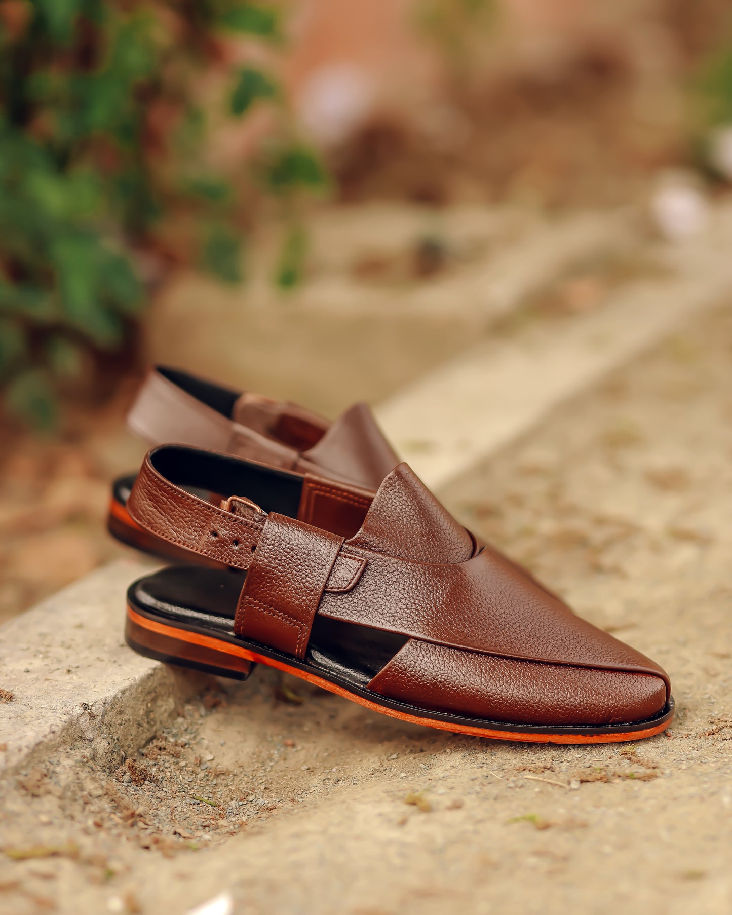 Brown Mild Leather Peshawari Chappal- 113